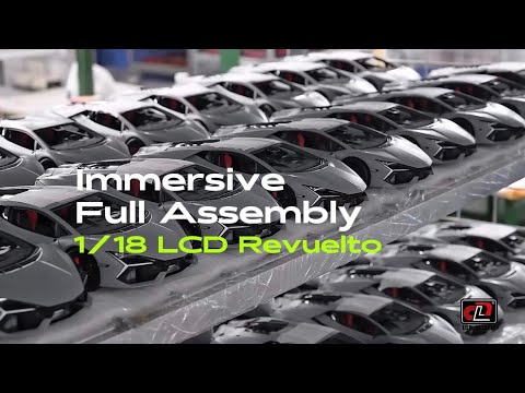 1/18 LCD Lamborghini Revuelto Matt Grey Diecast Full Open